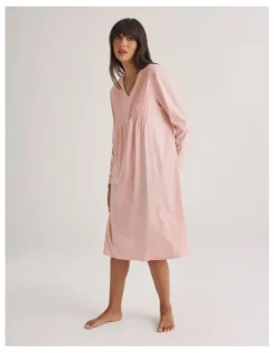 Love & Lustre Supima Cotton Nightie With Pintucks in Rosewater