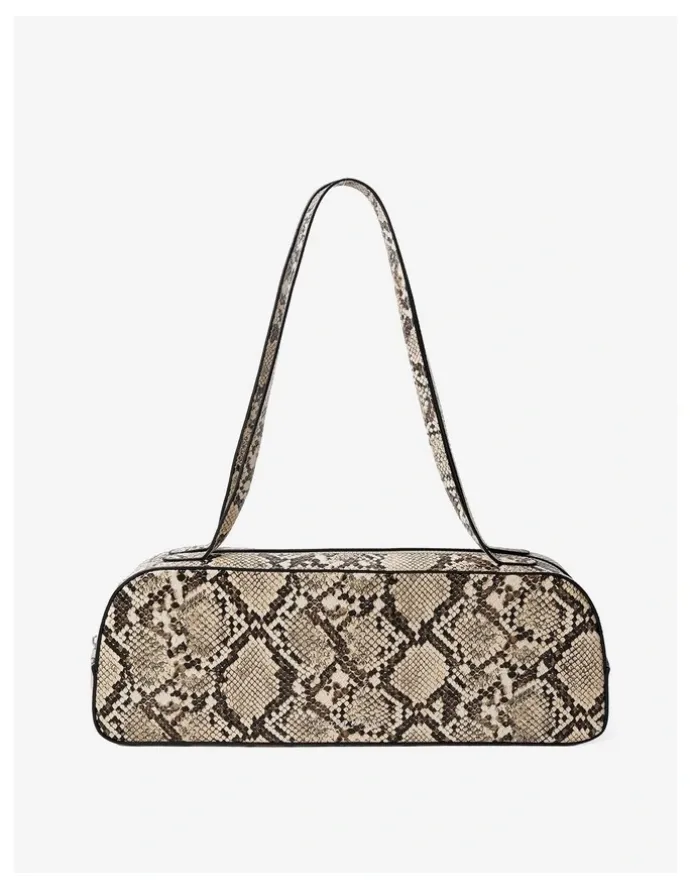 Lustre & Sage Addie Baguette Bag - Snakeskin