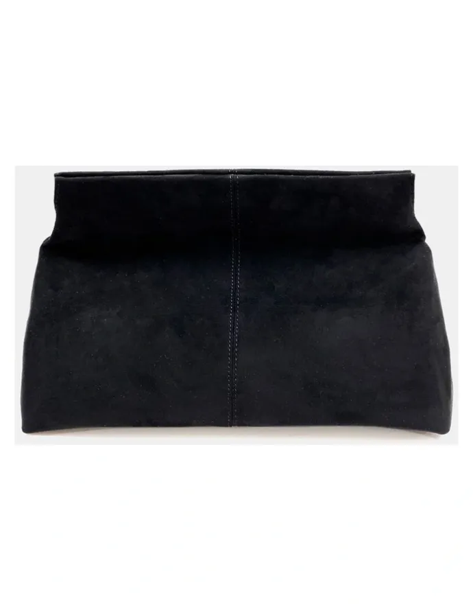 Lustre & Sage Becca Suede Clutch Bag - Black