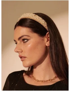 Lustre & Sage Bianca Pearl Beads Headband - White
