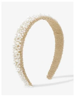 Lustre & Sage Bianca Pearl Beads Headband - White