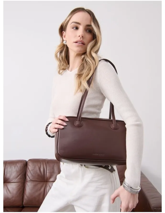 Lustre & Sage Brenna Shoulder Bag - Brown