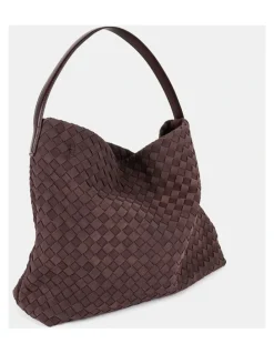 Lustre & Sage Calla Woven Shoulder Bag - Brown