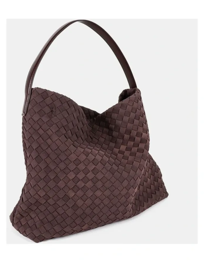 Lustre & Sage Calla Woven Shoulder Bag - Brown