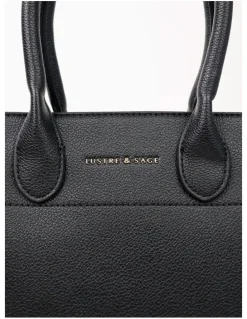 Lustre & Sage Clemence Medium Tote Bag - Black