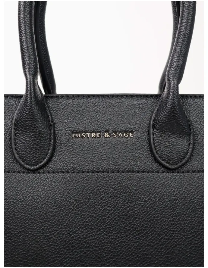 Lustre & Sage Clemence Medium Tote Bag - Black