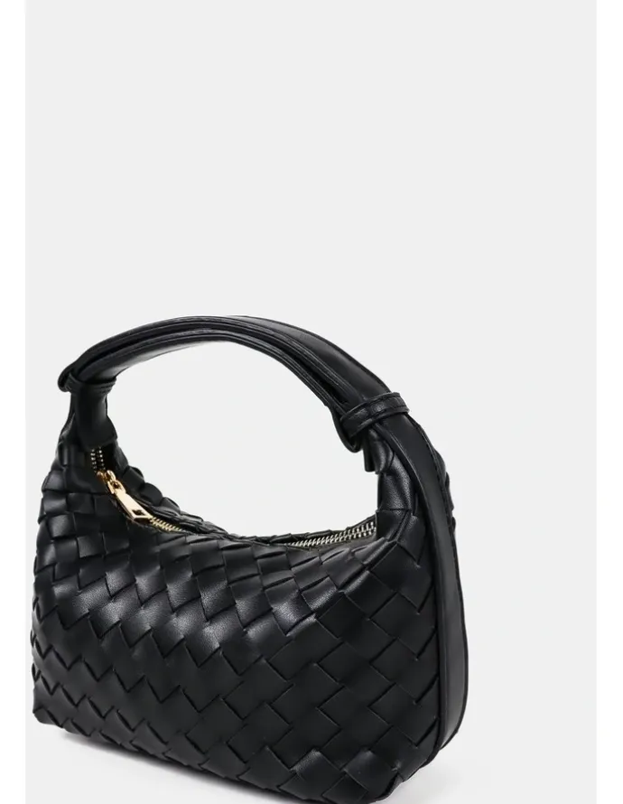 Lustre & Sage Cleo Woven Handbag - Black