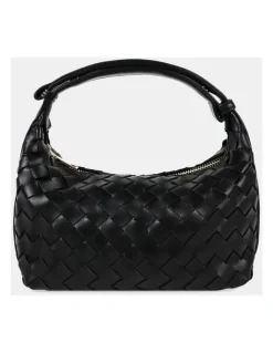 Lustre & Sage Cleo Woven Handbag - Black