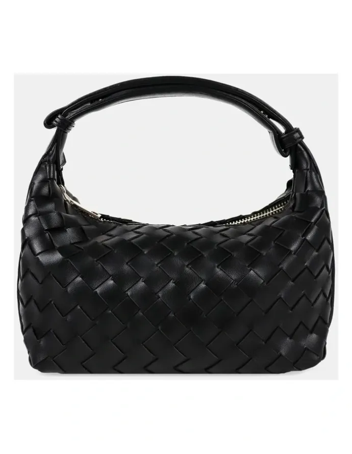 Lustre & Sage Cleo Woven Handbag - Black