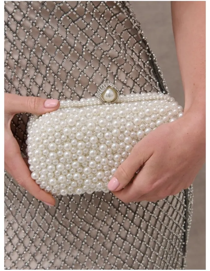 Lustre & Sage Cosmo Pearl Clutch Bag