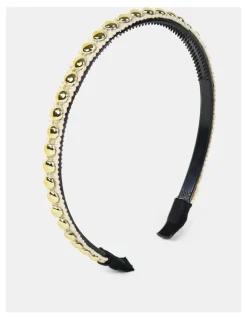 Lustre & Sage Elaine Stud Skinny Headband - White