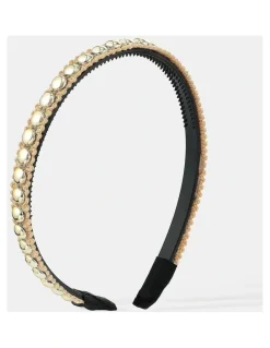 Lustre & Sage Elaine Stud Skinny Headband - Champagne