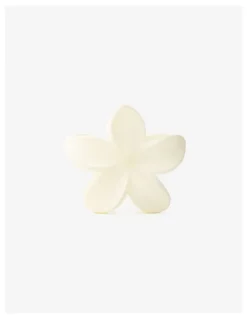 Lustre & Sage Hibiscus Matte Flower Claw Clip - Beige