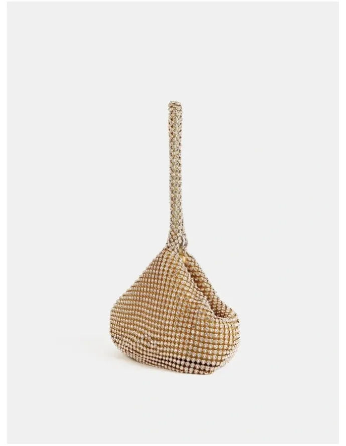 Lustre & Sage Jada Diamante Wristlet Bag - Gold