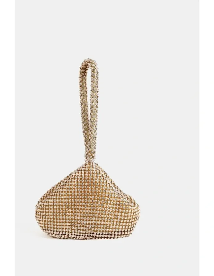 Lustre & Sage Jada Diamante Wristlet Bag - Gold