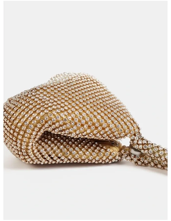 Lustre & Sage Jada Diamante Wristlet Bag - Gold