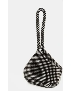 Lustre & Sage Jada Diamante Wristlet Bag - Black