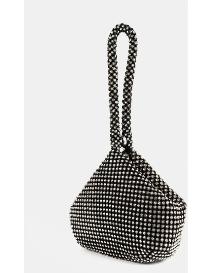 Lustre & Sage Jada Diamante Wristlet Bag - Black