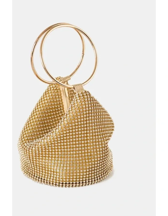 Lustre & Sage Jada Glomesh Evening Bag - Gold