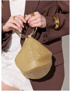 Lustre & Sage Jada Glomesh Evening Bag - Gold