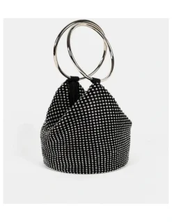 Lustre & Sage Jada Glomesh Evening Bag - Black