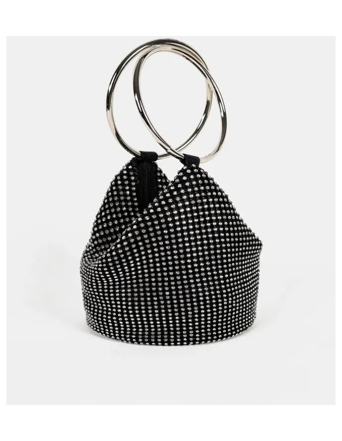 Lustre & Sage Jada Glomesh Evening Bag - Black