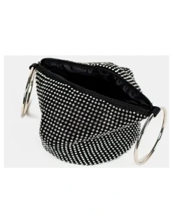 Lustre & Sage Jada Glomesh Evening Bag - Black