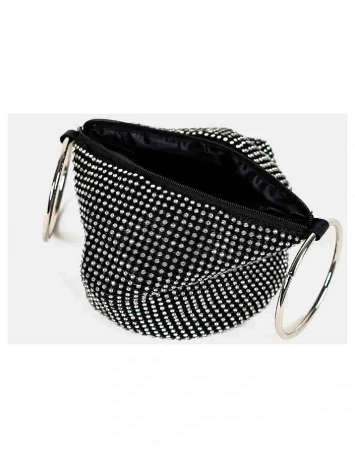 Lustre & Sage Jada Glomesh Evening Bag - Black