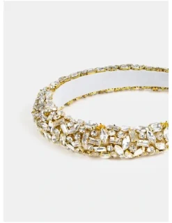Lustre & Sage Jennifer Cubic Statement Headband - Gold