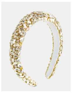 Lustre & Sage Jennifer Cubic Statement Headband - Gold