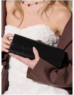 Lustre & Sage Karina Evening Clutch Bag - Black