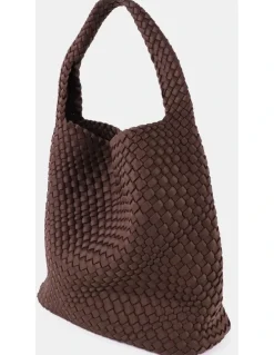 Lustre & Sage Layla Woven Tote Bag - Brown