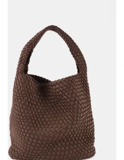 Lustre & Sage Layla Woven Tote Bag - Brown