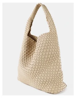 Lustre & Sage Layla Woven Tote Bag - Beige