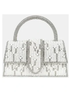 Lustre & Sage Lumire Pearl Top Handle Bag - White