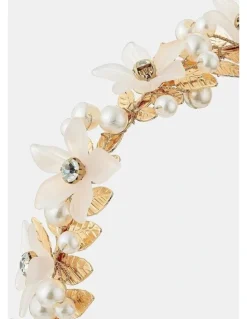 Lustre & Sage Petal Floral Statement Headband - Gold