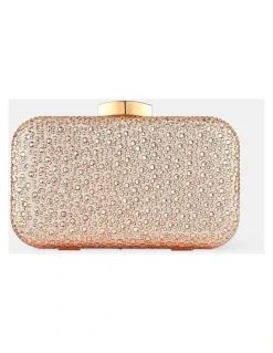 Lustre & Sage Romie Rhinestone Clutch Bag - Champagne