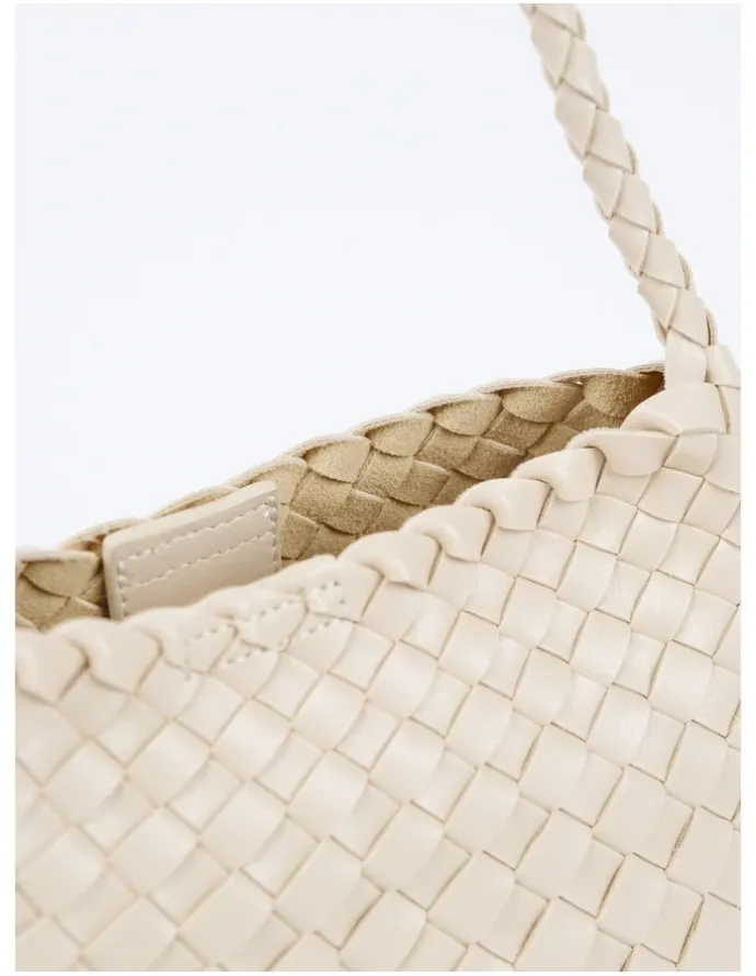 Lustre & Sage Roselle Woven Shoulder Bag - Ivory