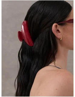 Lustre & Sage Ruby Hair Claw Clip - Red