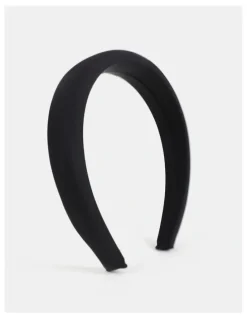 Lustre & Sage Satin Padded Headband - Black