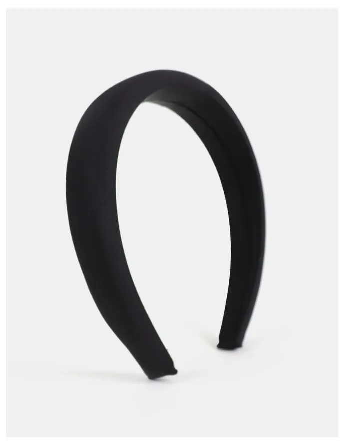 Lustre & Sage Satin Padded Headband - Black