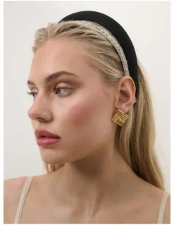 Lustre & Sage Satin Padded Headband - Black