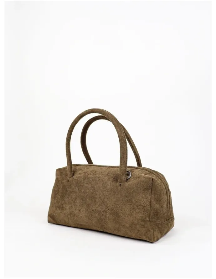 Lustre & Sage Tory Suede Crossbody Bag - Olive