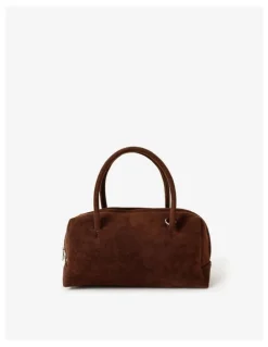 Lustre & Sage Tory Suede Crossbody Bag - Brown
