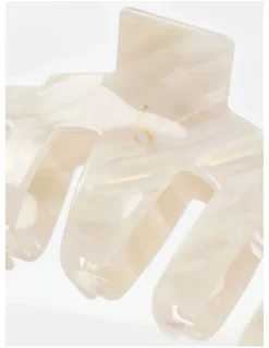Lustre & Sage Transparent Acrylic Hair Claw Clip - White