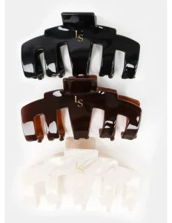 Lustre & Sage Transparent Acrylic Hair Claw Clip - White