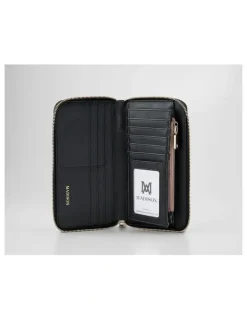 Madison Accessories Abigail Zip Around Open Style Clutch Wallet in Black