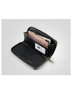 Madison Accessories Abigail Zip Around Open Style Clutch Wallet in Black