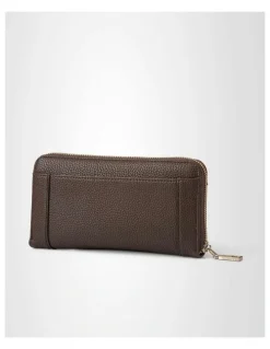 Madison Accessories Abigail Zip Around Open Style Clutch Wallet in Brown