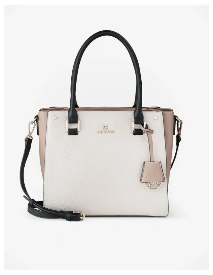Madison Accessories Angie Medium 3 Compartment Satchel Bag in Brown